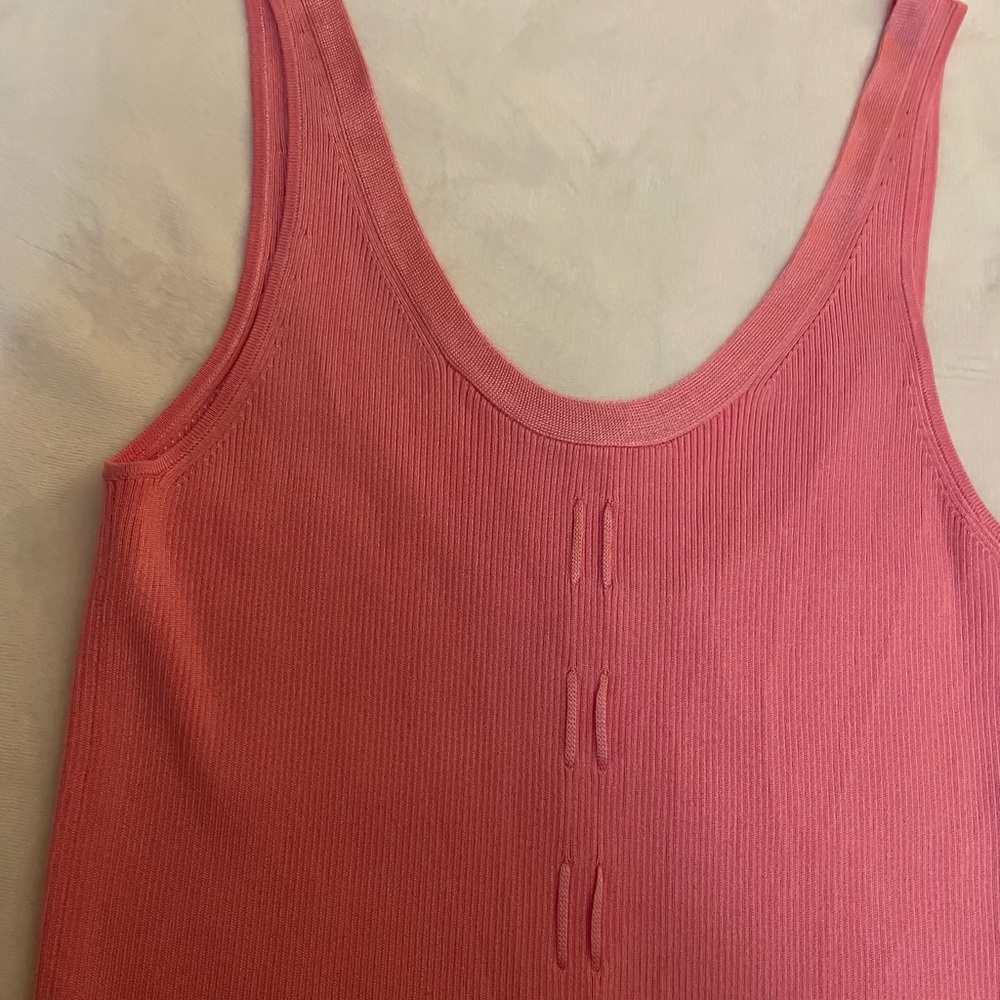 Helmut Lang Knit Midi Pink Sleeveless Dress - Picture 3 of 6